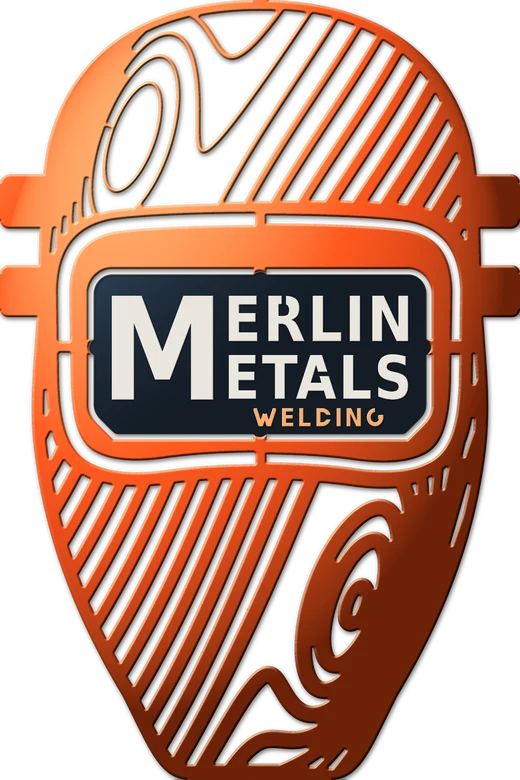 Merlin Metals welding hood logo